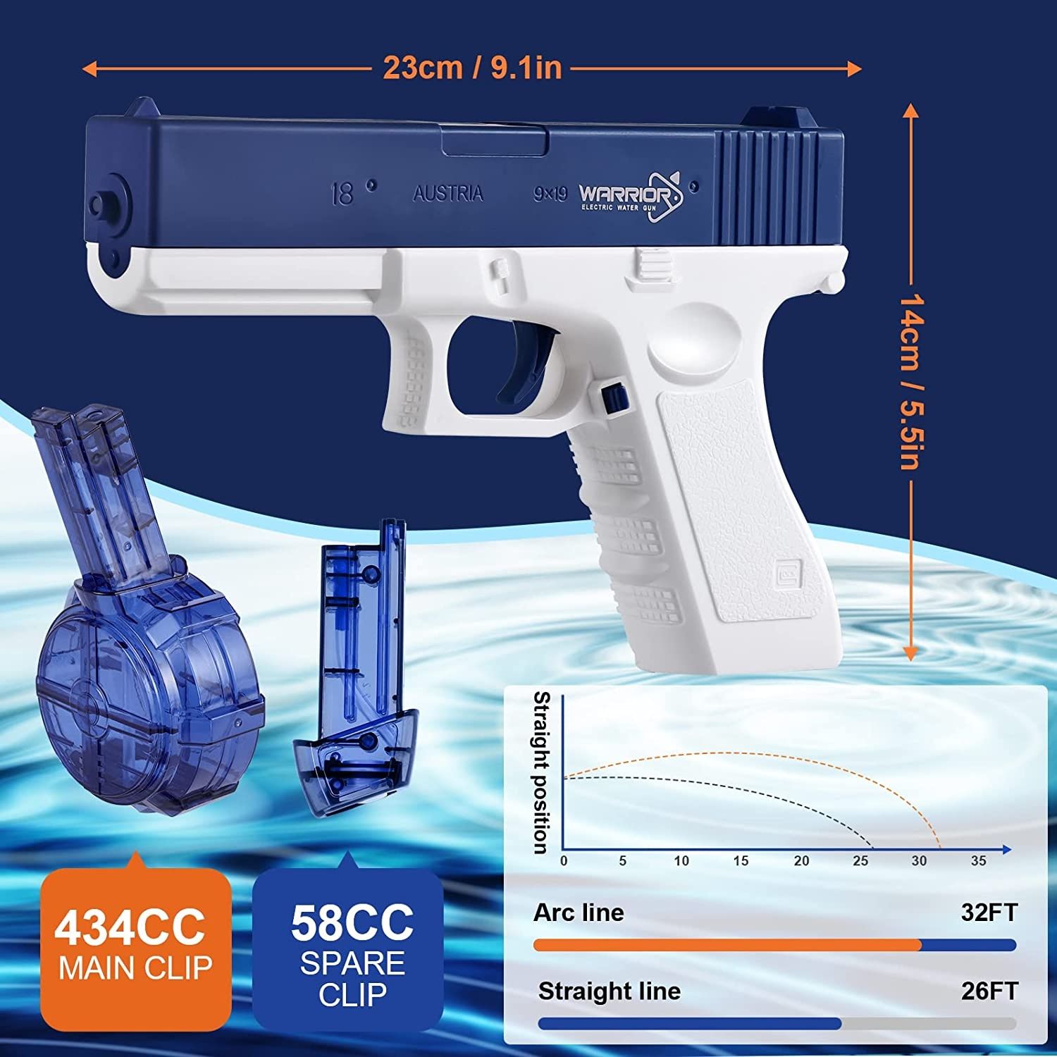 Водяной пистолет Glock gun бесплатная доставка