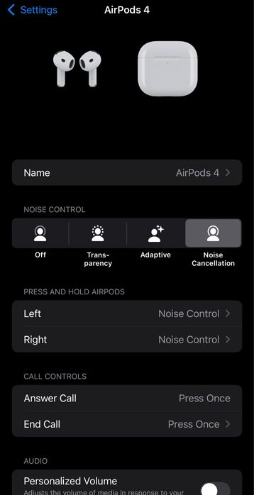 AirPods 4 Active Noise Cancellation