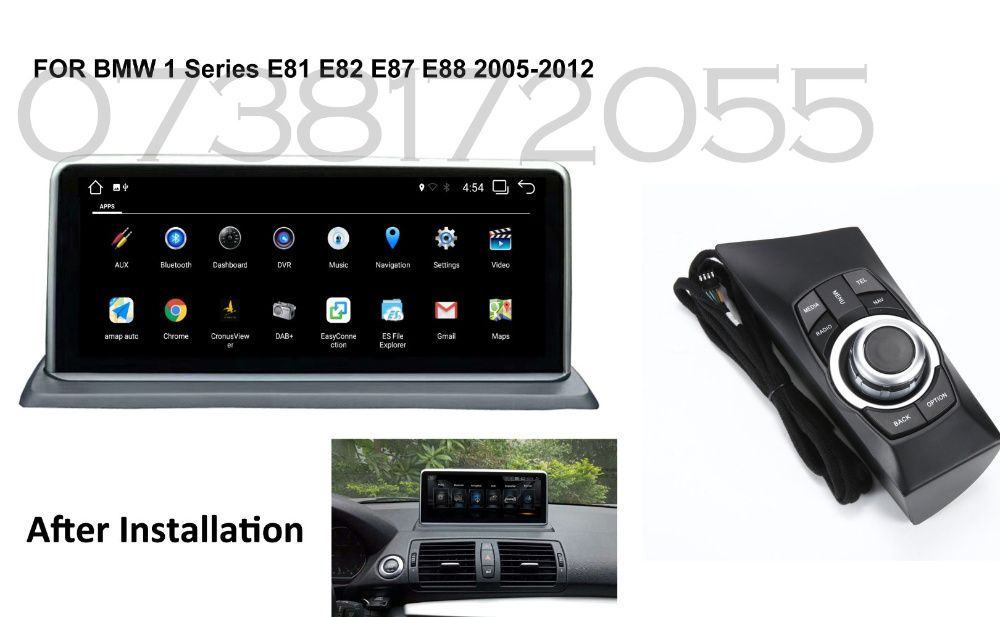 Navigatie Android Carplay BMW Seria 1 E81 E82 E87 E88 GPS Internet BT