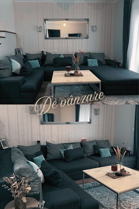 Colțar living gri Casa Rusu