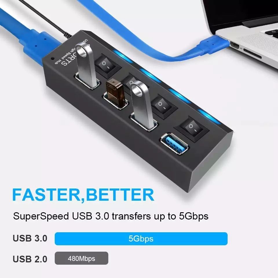 HUB (ХАБ, Разветвитель) USB 3.0 на 4 порта. Алматы