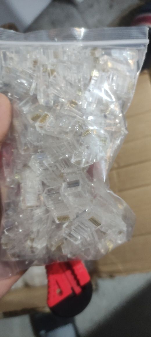 Rj45 pass trough конектори 100бр
