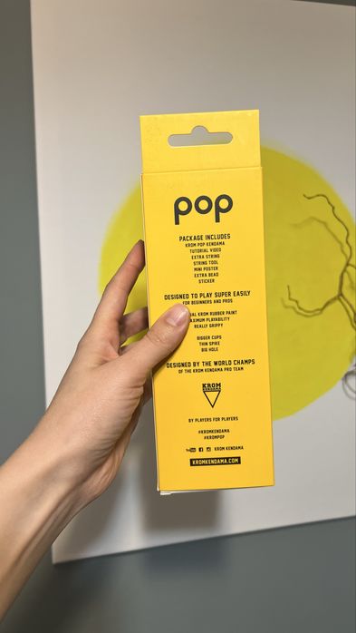 Kendama Krom Pop rubber galbena