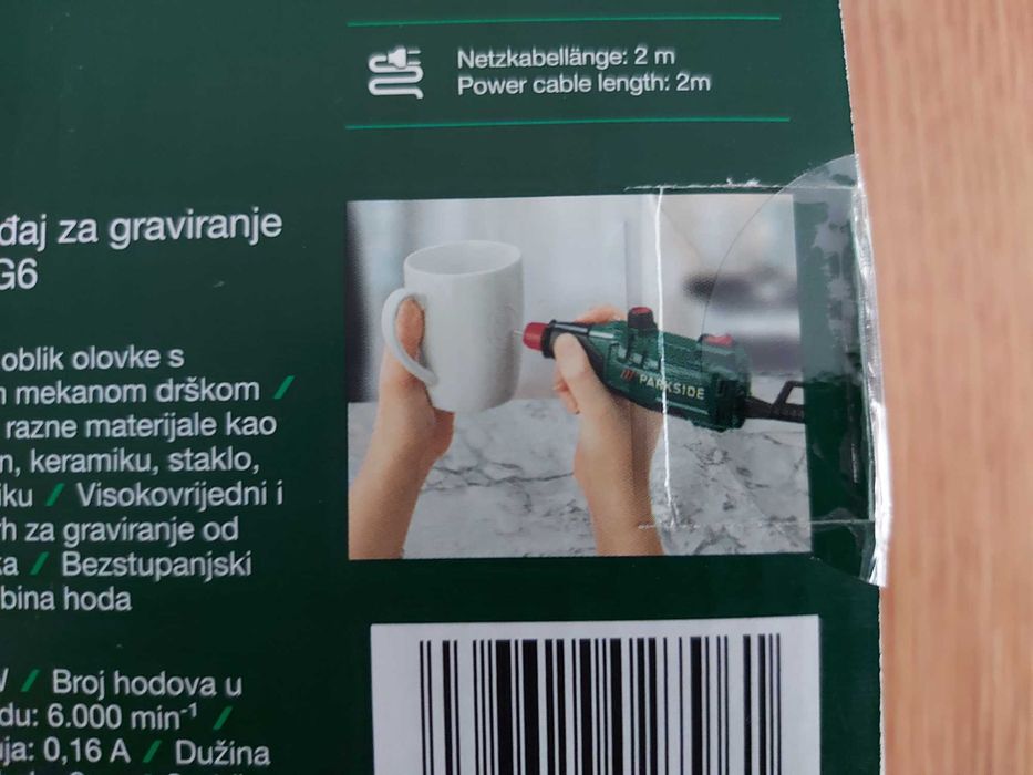 Aparat pentru gravura pe sticla, fier, lemn piatra, Parkside 6.000 rpm