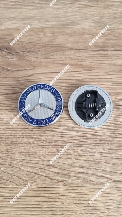 Емблеми за Мерцедес/Mercedes 57мм по стандарт тип Тапа синя