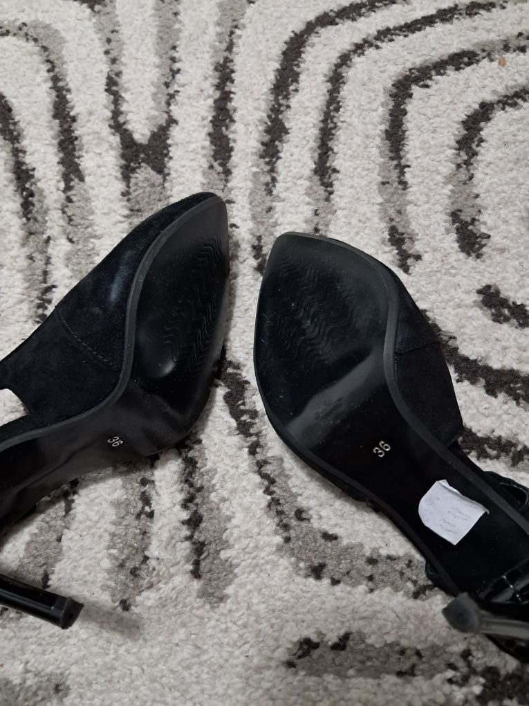 Benvenuti Pantofi piele intoarsa decupati / sandale piele interior-ext