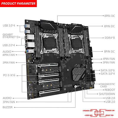 Kit Placa de baza x99 machinist X99 D8 Max si 2 procesoare 2699v3