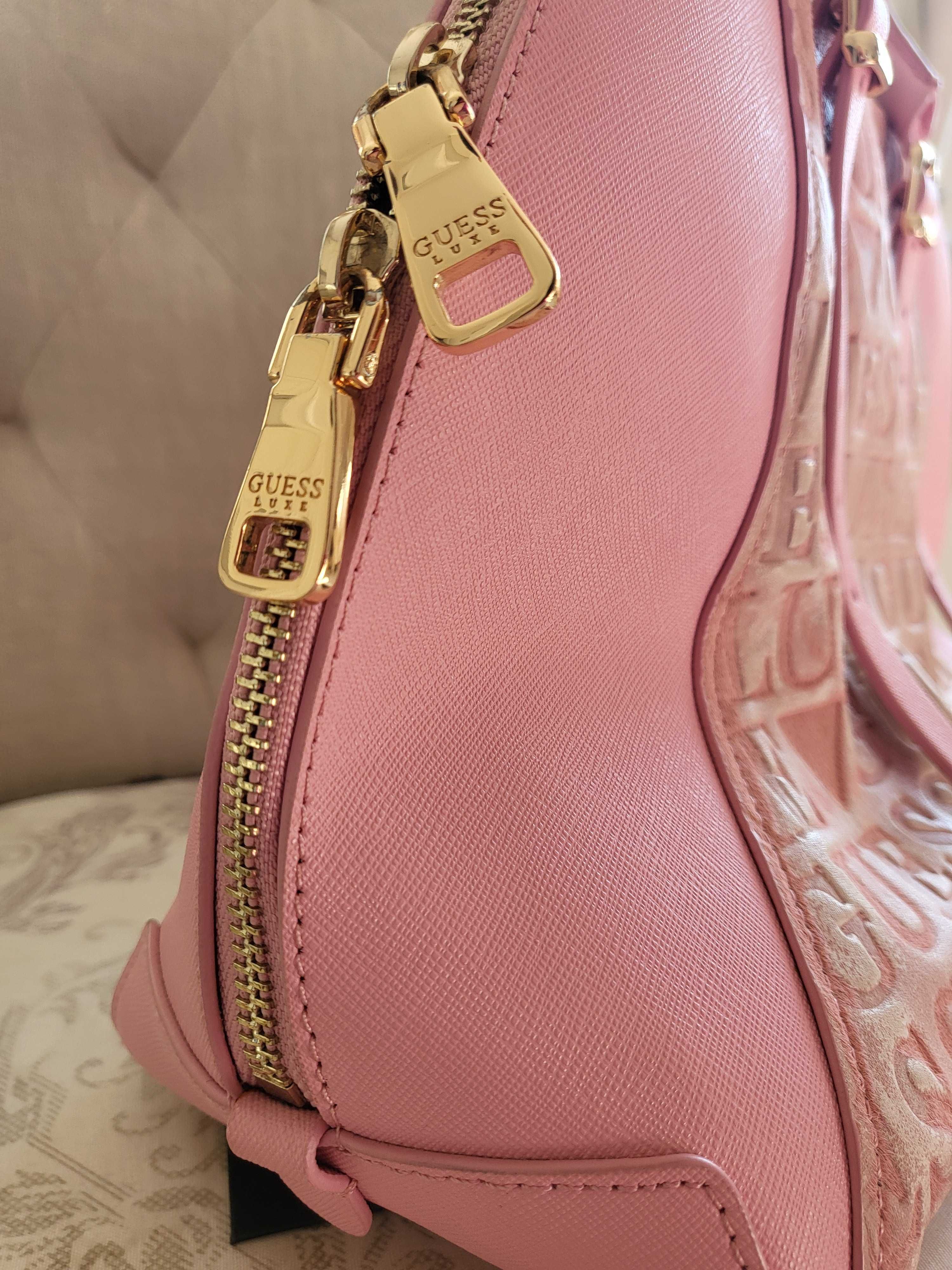 Розова чанта Guess Lux