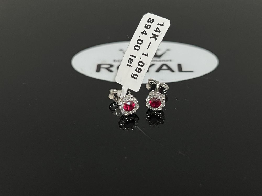 Bijuteria Royal CB : Cercei aur alb 14K 1,09 grame