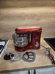 Mixer cu bol de 6L din inox, putere 1500W, Roșu