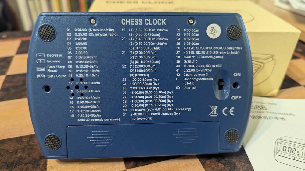 Ceas de sah PS-1688, cu seturi de cronometrare FIDE. Nou