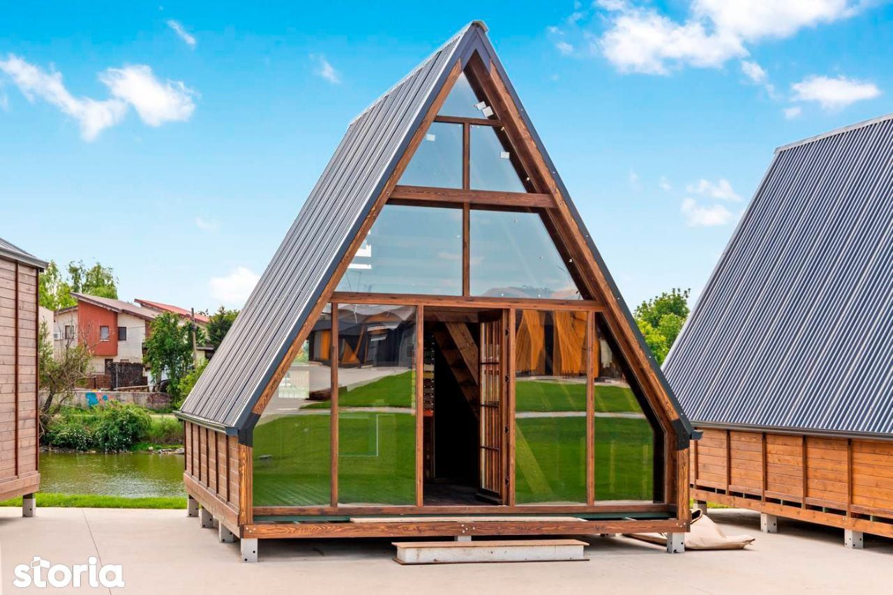 Vindem si construim case din structura de lemn si cabane stil A Frame,