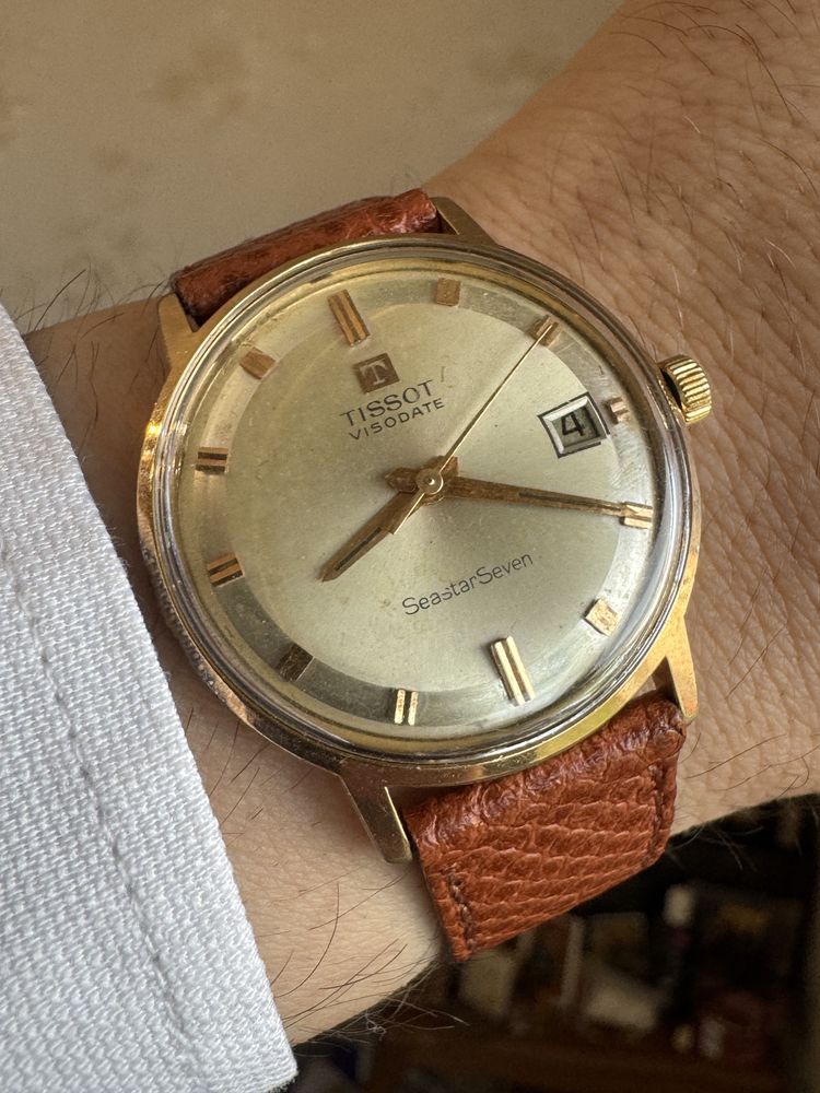 Ceas Tissot Visodate, mecanic swiss made. Palcat aur