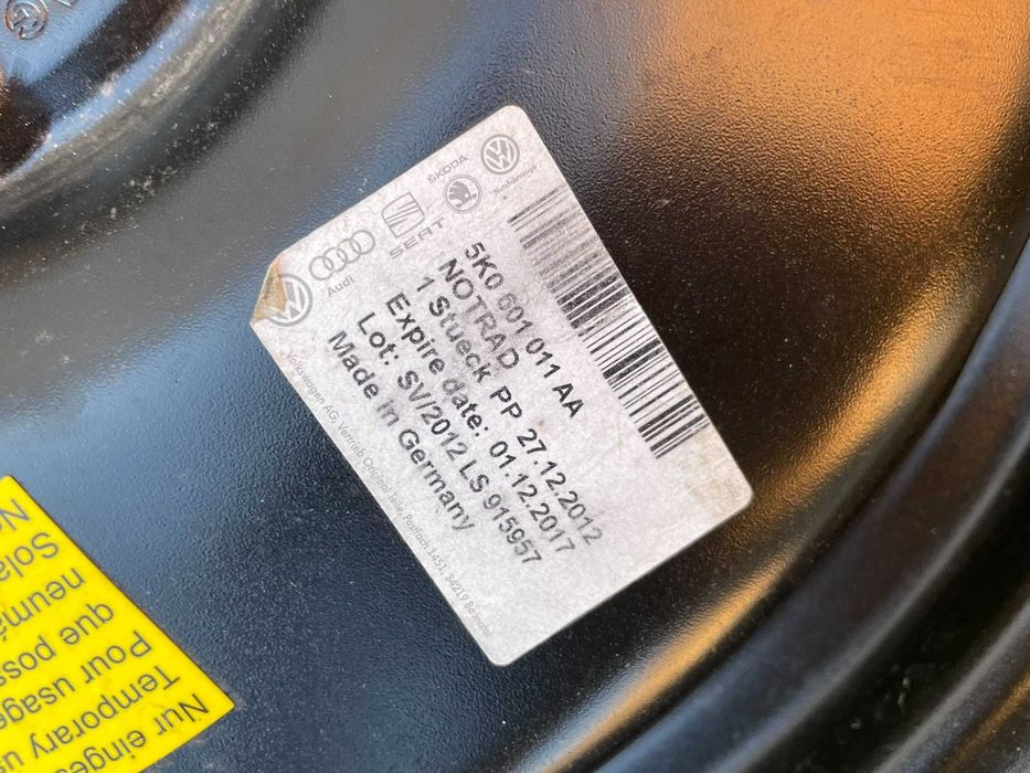 18 резервна джанта Патерица 5х112 VW GOLF VII Seat Leon 125/70/18