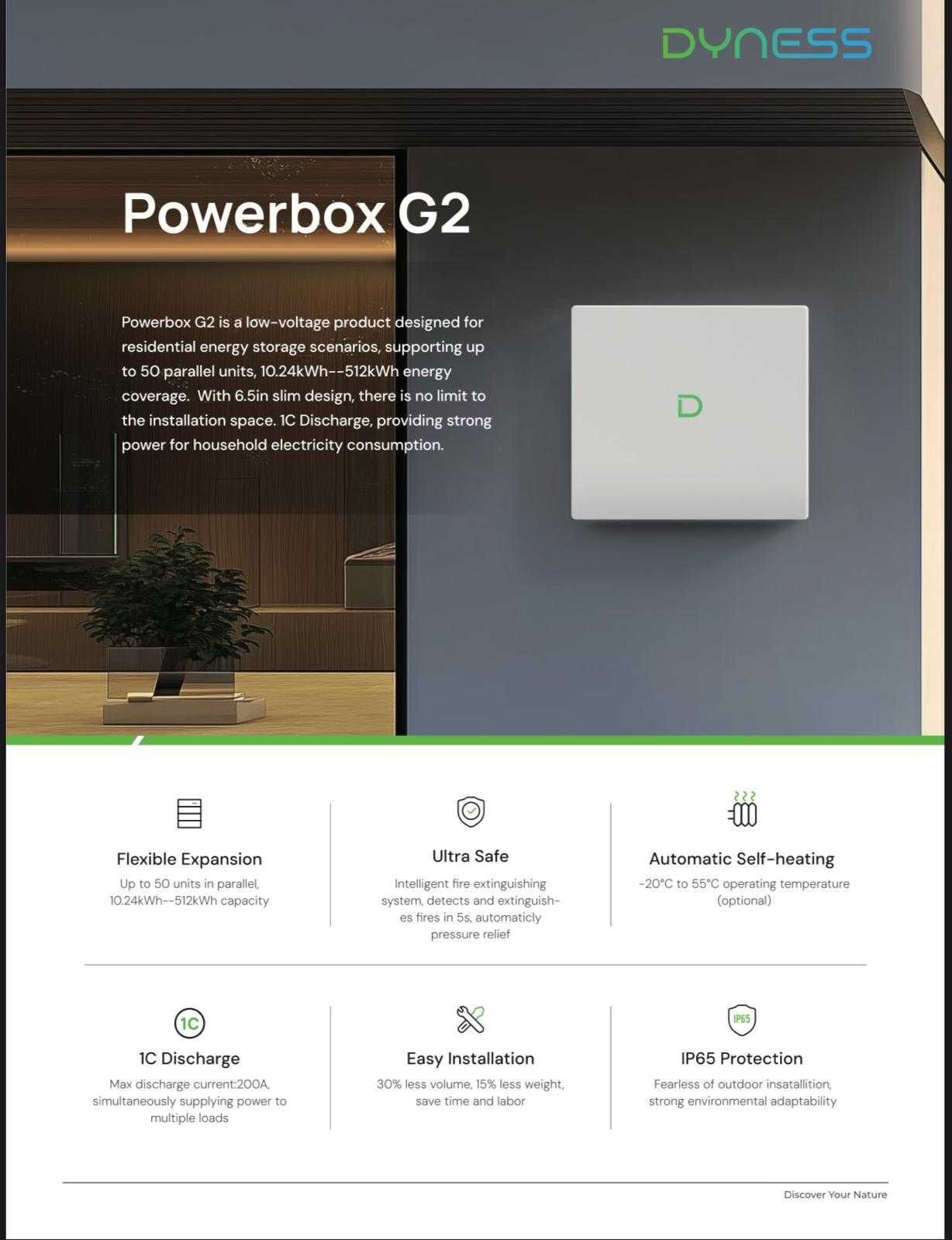 Baterie Dyness 10.24 kWh 51.2V LiFePO4 AutoIncalzire - Powerbox G2