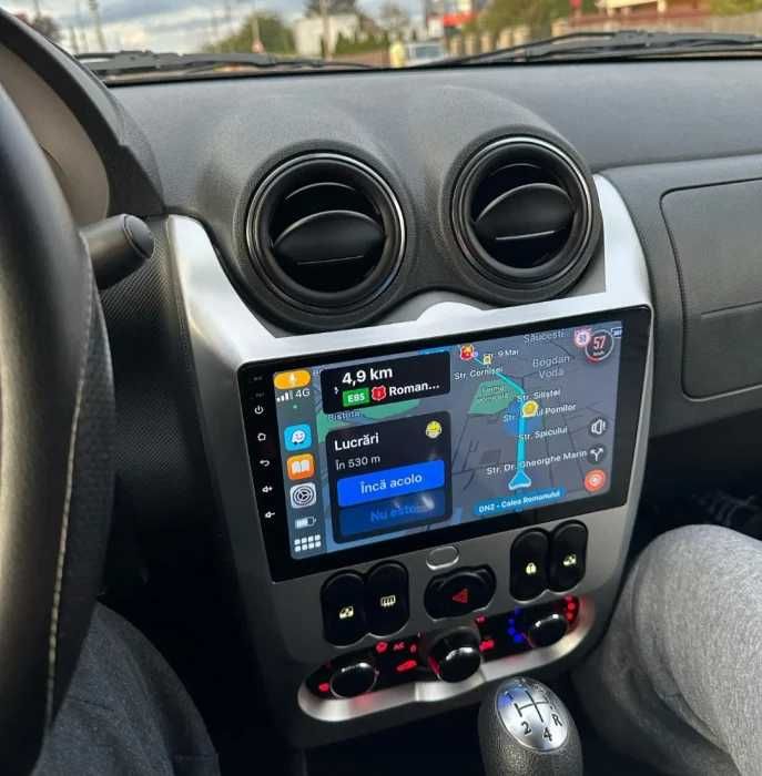 Navigatie Android Dacia Logan Duster 9 inch - Carplay Wifi 1-8GB