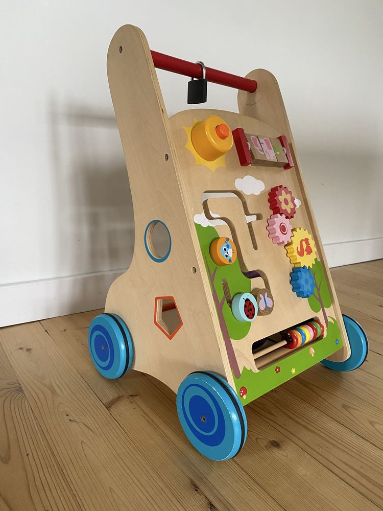 Дървена проходилка за бутане Lelin Toys