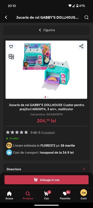 Cuptor microunde prajituri Gaby's dollhouse