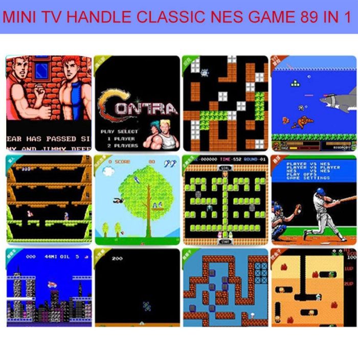 Мини TV конзола за игри на телевизор, 89 NES игри в 1, 8 bit classic