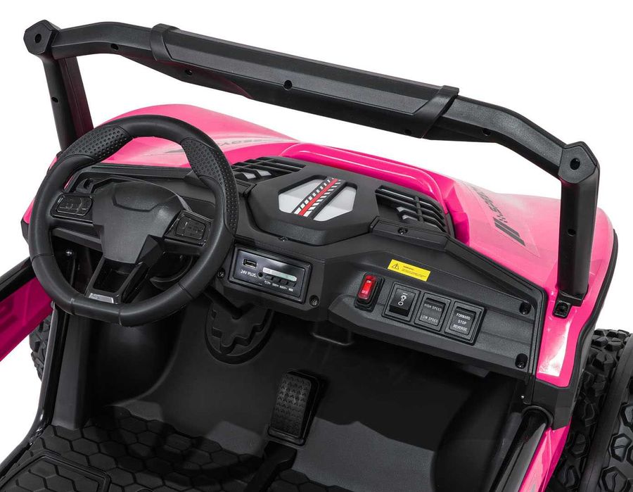 UTV electric pt copii cu 2 locuri Buggy Speedy 4x4 24V 350W (3558) Roz