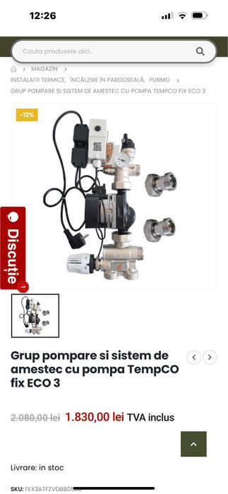 Vand 2 set x Grup de amestec purmo cu pompa gundfos UPM3 auto 25-70