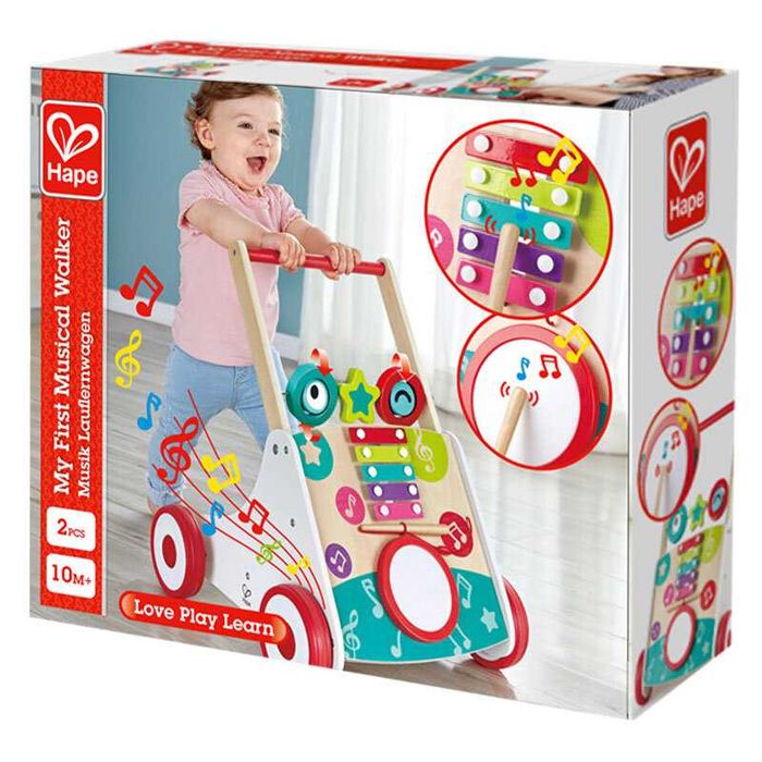 Hape музикален дървен уокър / проходилка