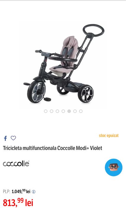 Tricicleta multifunctionala Coccolle Modi+ Violet