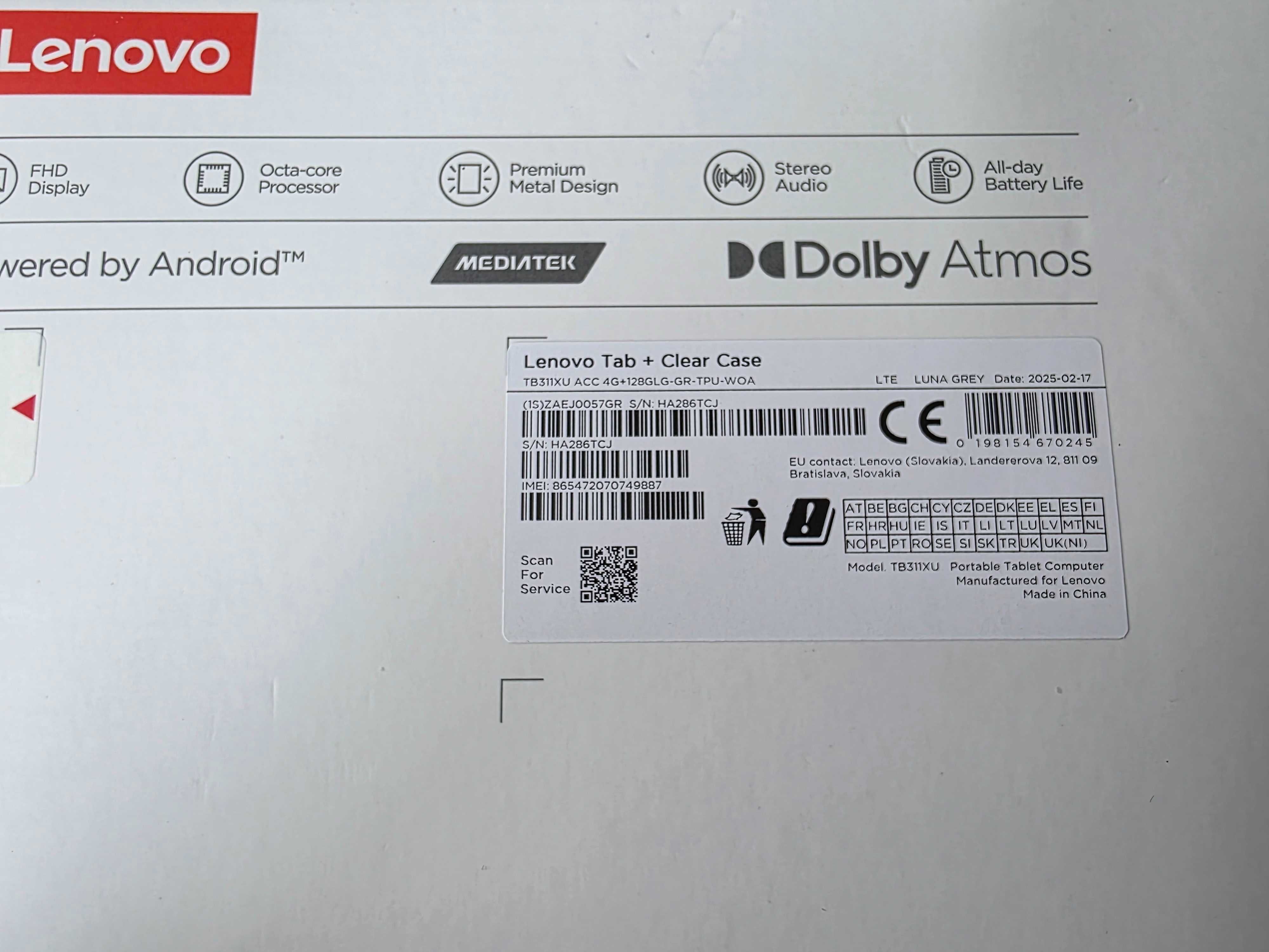 Продавам чисто нов таблет.LENOVO TAB +CLEAR CASE