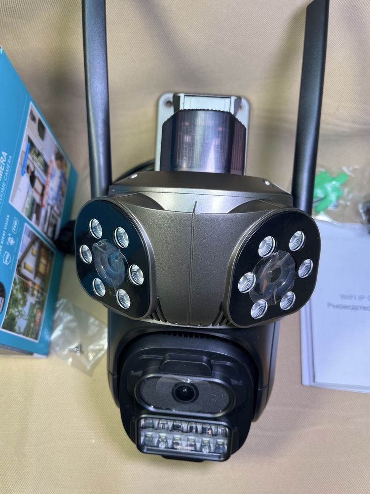 Тройна камера wifi 10 mpx последен модел 2025 сирена camera kamera