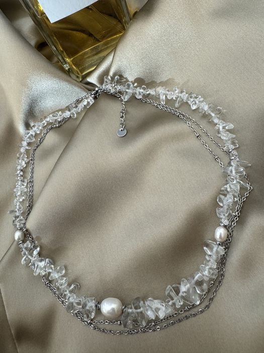 Колие чокър планински кристал