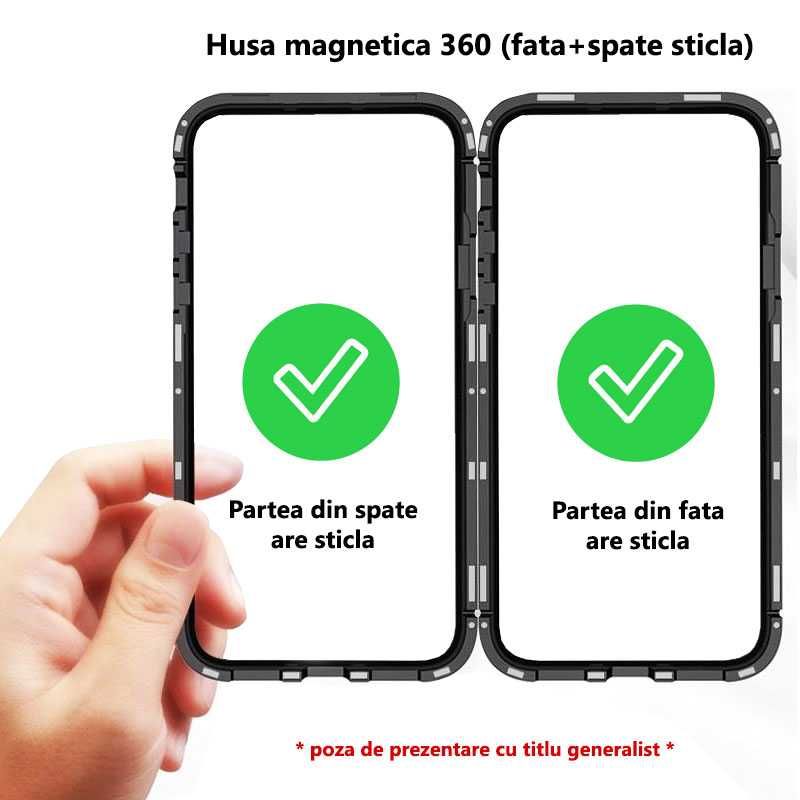 Husa Xiaomi Mi Note 10 Lite Magnetica 360 (fata+spate sticla), Red