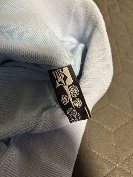 Sp5der hoodie light blue ringstones