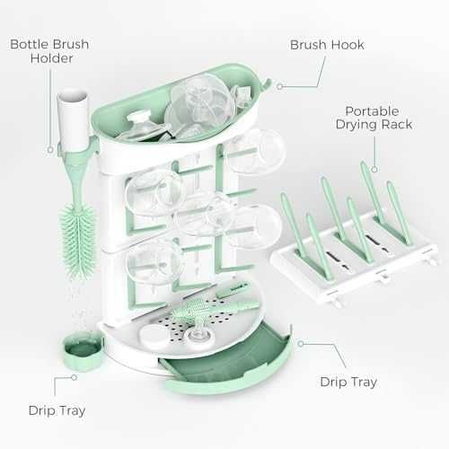 Нова Momcozy стойка за сушене – 18 шишета, пестене на място, безопасна