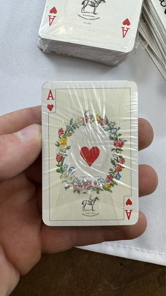 Set trusa carti joc Piatnik vechi vintage de colectie tarok bridge
