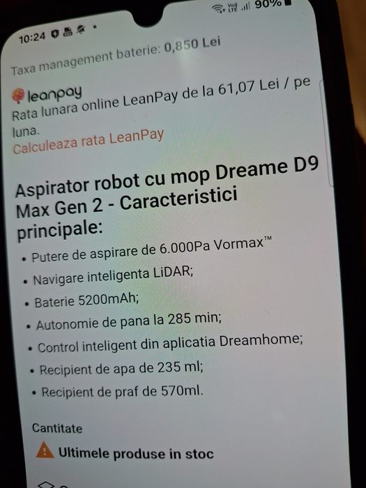 Vand aspirator robot dream d9 max gen 2