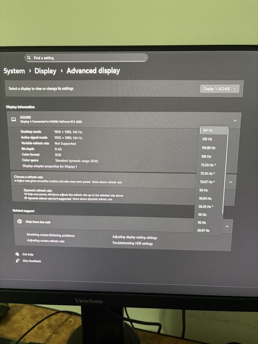 Monitor Viewsonic 144hz