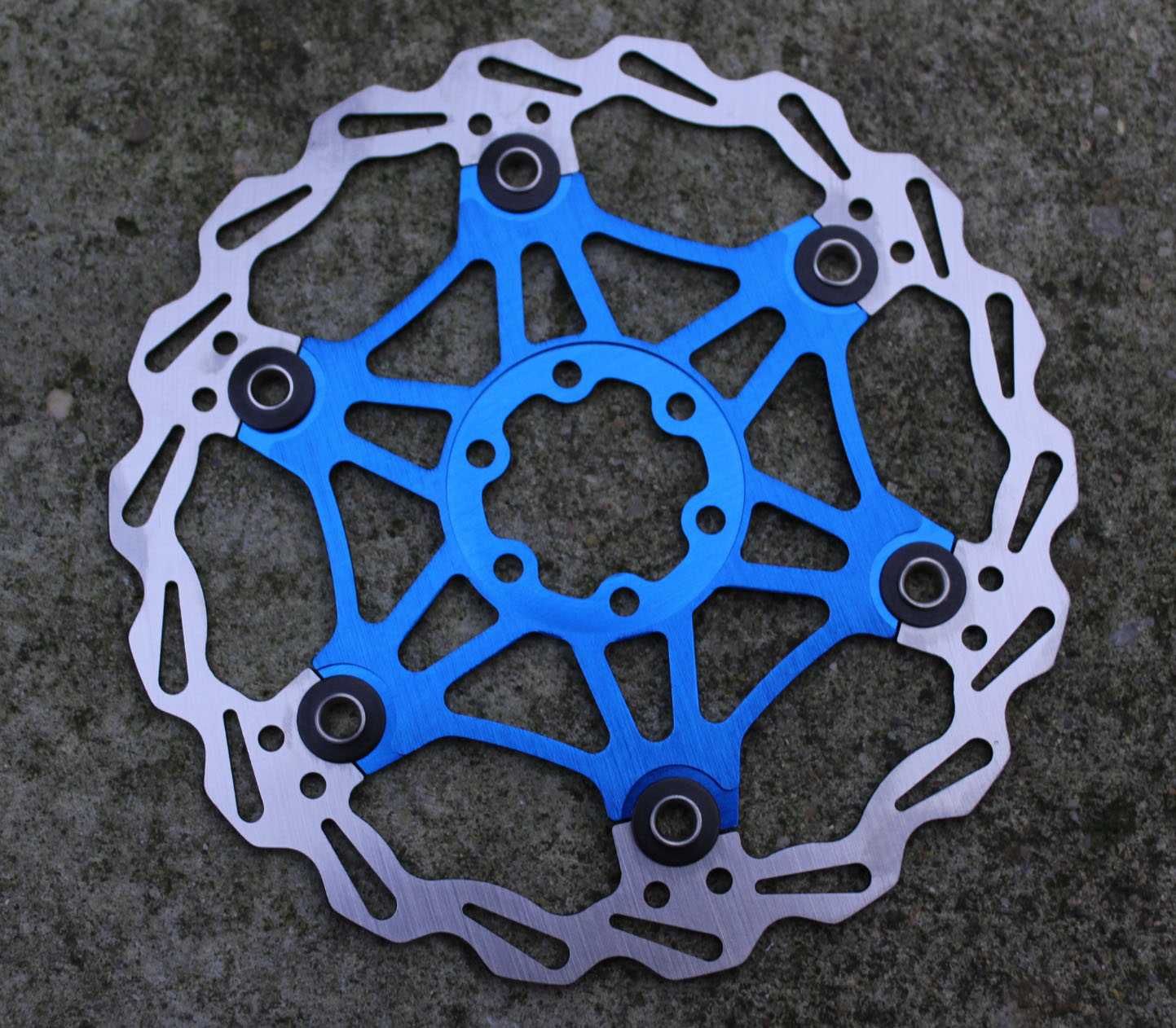 Snail Floating CNC 2-piece Disc Rotor - 180mm albastru