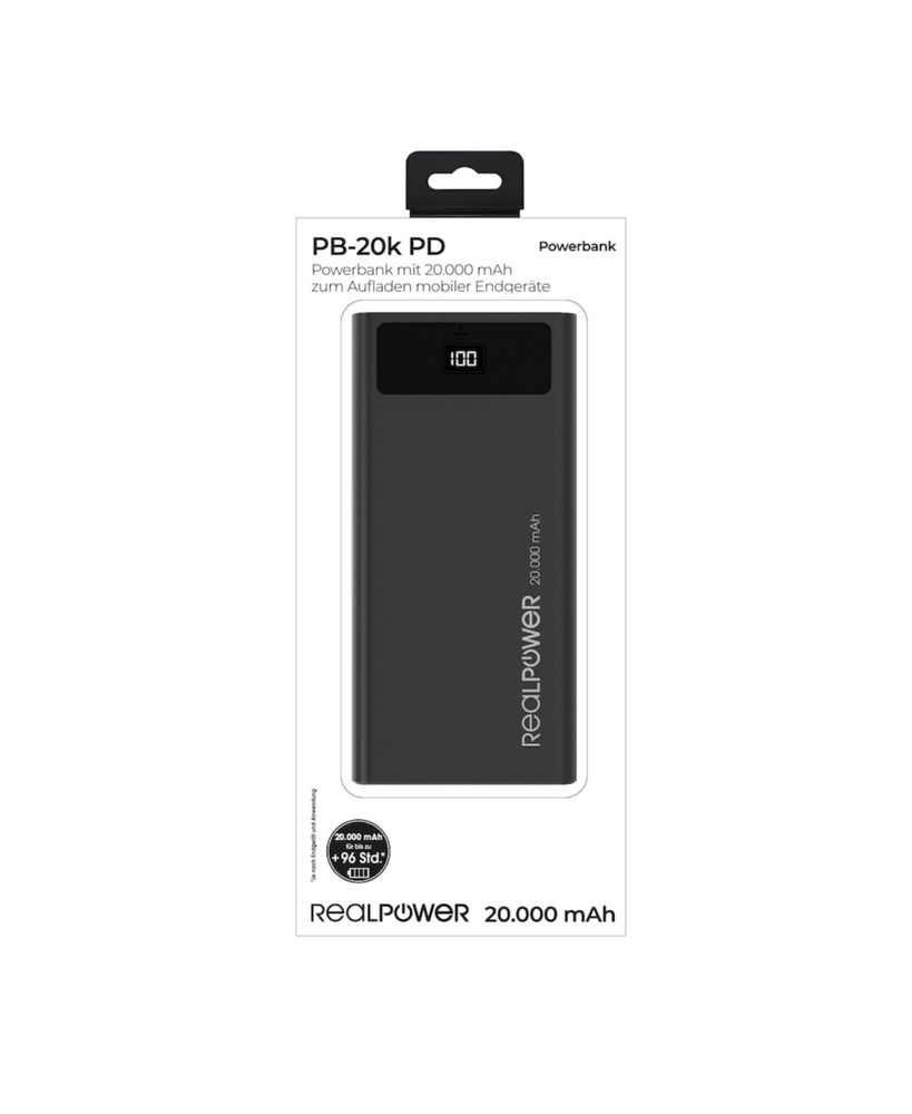 Baterie externa Powerbank RealPower SiGiLAT ! 20.000mAh PB-20k PD