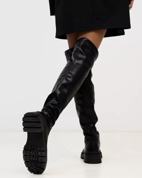 Ботфорты черные экокожа