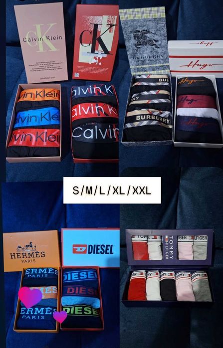 Boxeri diferite modele Dsquared/Tommy/Gucci etc 3 bucati/set