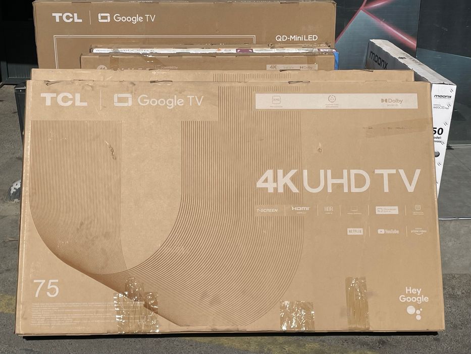 Телевизор TCL от 43 до 115 дюймов, 60Hz/144Hz, Led/Qled/QD-MiniLED