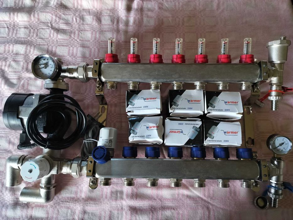 Set distribuitor 1" / 7 circuite pentru incalzire in pardoseala