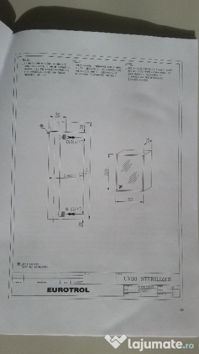 Dispozitiv de sterilizare a apei cu lampa de ultraviolete