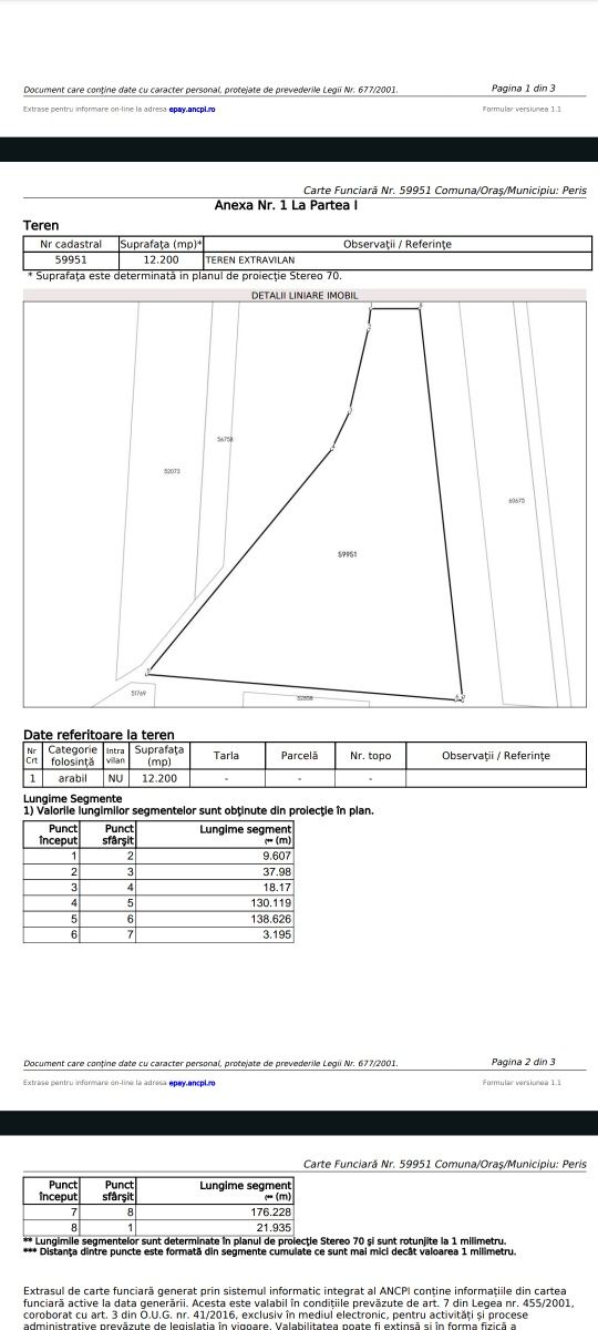 Teren agricol de vânzare 12.200 m² – Periș (Cocioc)