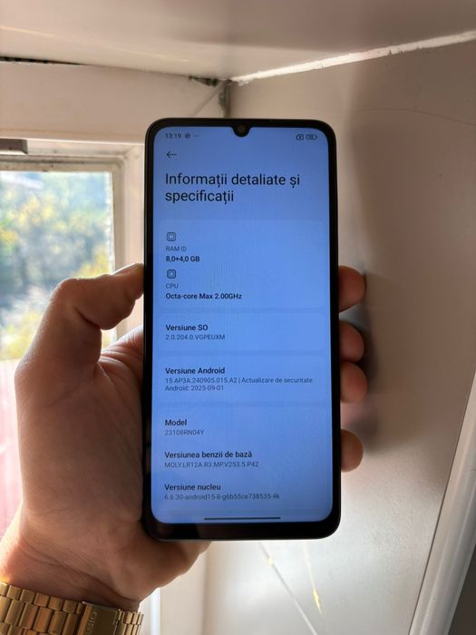 Xiaomi Redmi 13C Black, Dual SIM, Memorie 256GB, 8+4GB RAM - IMPECABIL