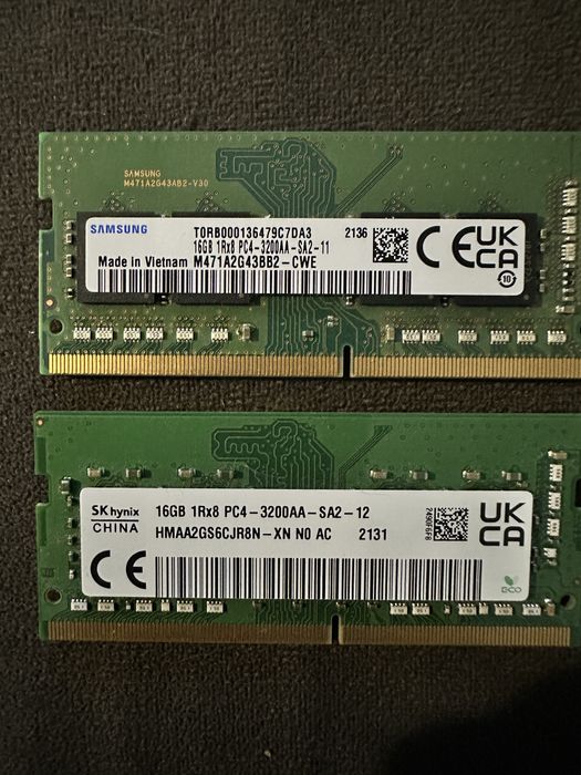 Memorii laptop ddr4 sodimm 2x8gb si 2x16gb 3200mhz