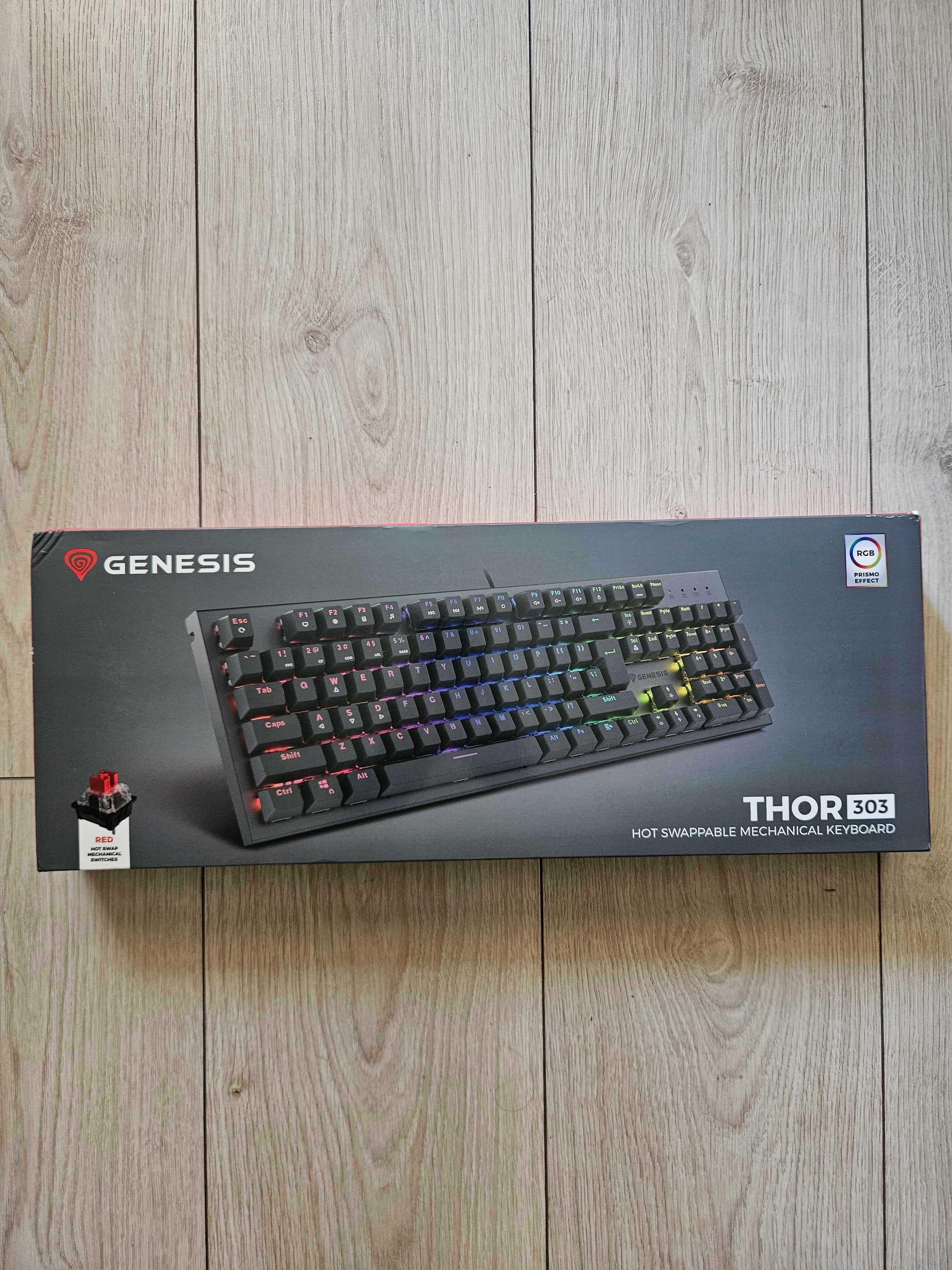 Механична клавиатура Genesis - Thor 303, Outemu Red, RGB, черна