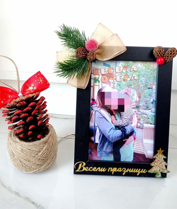 ПРОМО!Коледни топки/играчки със снимка и послание