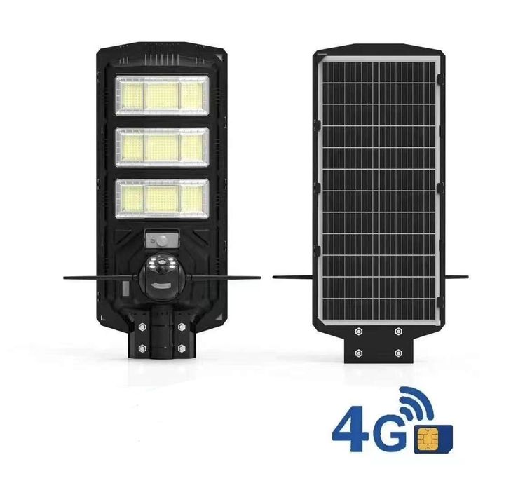Camera Supraveghere/Lampa Solară 4G cu SIM, Panou Solar, Wireless