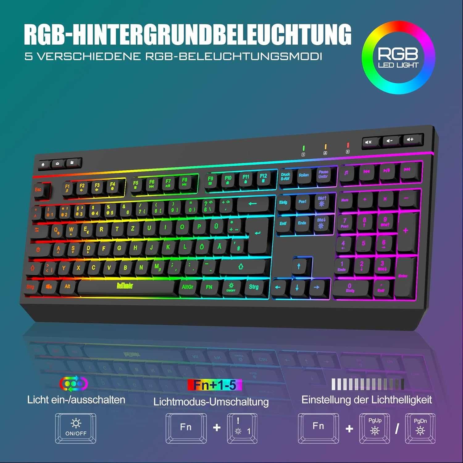 Геймърска клавиатура и мишка RedThunder K20 German QWERTZ,Гаранция